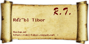 Rábl Tibor névjegykártya